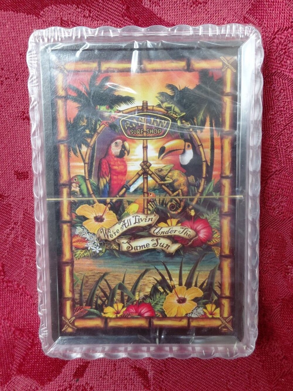 Ron Jon Surf Shop Playing Cards Sealed In Plastic Case With Tropical Design